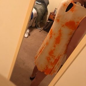 Orange and white dress